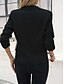 cheap Blazers &amp; Suits-Women&#039;s Blazer Comfortable Breathable Pocket Buttons Casual Plain Office Street Casual Daily Wear Single Breasted Regular Turndown Regular Fit Long Sleeve Outerwear Black White Navy Blue Summer Spring