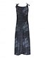 ieftine Rochie de Halloween-Halloween Pentru femei Rochie Maxi Rochie de vară Rochie Slip Casual Zilnic Fit regulat Cranii Fără manșon În U Negru Alb Roșu-aprins Mov Vară