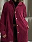 economico giacche casual-Per donna Giacca Casual Giacca con Cappuccio Confortevole Tasca Bottoni Classico Casual Semplice Vacanza Streetwear Abbigliamento quotidiano Uscire Monopetto Regolare Con Cappuccio Vestibilità comoda