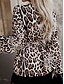billige Blazere og dresser-Dame Blazer Bekvem Pustende Blondér Lomme Fritid Leopard Kontor Gate Avslappet Dagligdagstøy Enkeltkneppet Normal Aftæpning Normal Langermet Yttertøy Svart Hvit Gul Vår Høst