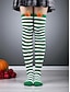 billige Halloween-tilbehør-Halloween-strømper til dame – lange, stripete bomullsstrømper med søt gresskardekorasjon, morsomme og komfortable strømper til kostymefester, cosplay og høytidsarrangementer
