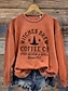 abordables Sweatshirt et Hoodie d&#039;Halloween-Femmes Sweatshirt Pull Graphique Lettre Halloween Mode Occasionnel manche longue Col ras du cou Hauts Réguliers Rue Tenue Quotidienne Occasionnel Imprimé Noir Orange Vert Automne Hiver