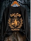 tanie Halloween bluza i hoodie-Damskie Bluza z kapturem Graficzny Litera Halloween Moda Codzienny Długi rękaw Półgolf Zwykłe topy Ulica Na co dzień Codzienny Nadruk Czarny Pomarańczowy Jasnoszary Jesień Zima