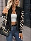 Χαμηλού Κόστους τζάκετ bomber-Γυναικεία Casual Jacket Διατηρείτε Ζεστό Γρήγορο Στέγνωμα Φερμουάρ Τσέπη Κομψό Μοντέρνα Καθημερινά Απλός Λεοπάρ Διακοπές Causal Καθημερινά Αργίες Κανονικό γιακά μπέιζμπολ Κανονικό Μακρυμάνικο