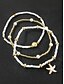 voordelige Damesarmband-3-delige enkelbandset voor dames – gouden legering en witte kralen met zeesterren- en schelpbedels, bohemian strandsieraden voor zomervakanties en casual outfits