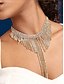 preiswerte Halskette für Damen-Damen-Chokerhalskette mit goldenen Strass-Fransen – luxuriöser Statement-Schmuck für Hochzeiten, Events auf dem roten Teppich und glamouröse Abende