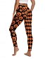 abordables Bas de Halloween-Femmes Leggings Punk Streetwear Longueur complète Taille hautePantsHalloween Potiron Imprimé Respirabilité Doux Confortable Haute Élasticité Vacances Soirée Noir Blanche Jaune Orange Automne Hiver