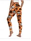 abordables Bas de Halloween-Femmes Leggings Punk Streetwear Longueur complète Taille hautePantsHalloween Potiron Imprimé Respirabilité Doux Confortable Haute Élasticité Vacances Soirée Noir Blanche Jaune Orange Automne Hiver