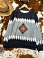levne Boho topy-Dámské Svetrová mikina Grafika Geometrický Etno Teplé Aktivní Vinobraní Dlouhý rukáv Tričkový Běžné topy ulice Na den Ležérní Slátanina Tisk Trávová zelená Khaki Šedá Jaro Podzim Zima