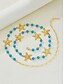 abordables Ceinture pour femme-Ceinture chaîne de taille en perles turquoises pour femme, motif étoile de mer - Bijou de corps bohème en alliage pour la plage, idéal pour les tenues d'été et les looks de vacances