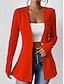 abordables Blazers y Trajes-Mujer chaqueta Cómodo Transpirable Botones Estilo de Oficina Casual Plano Oficina Calle Casual Ropa Cotidiana Botonadura Simple Regular Escote en Pico Ajuste regular Manga Larga Ropa de calle Negro