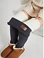 baratos Leggings forradas de fleece-Mulheres Leggings Ativo Férias Moda Comprimento total Cintura Alta Côr Sólida Respirabilidade Macio Confortável Com Stretch Vinho Azul marinho Preto Cinzento Primavera Outono Inverno Normal