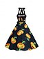 ieftine Rochie de Halloween-Halloween Pentru femei Rochii Midi Rochie A line Vacanță Casual Zilnic Concediu Fit regulat Dovleac SPIDER Fără manșon Gâtul halter Galben Închis Negru Galben Portocaliu Vară Primăvară Toamnă