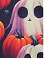 ieftine Rochie de Halloween-Halloween Pentru femei Rochii Midi Rochie A line Casual Zilnic Concediu Fit regulat Dovleac panza de paianjen Manșon scurt Pătrat Negru Galben Mov Vară Primăvară Toamnă