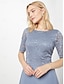 voordelige Thee Lengte-A-lijn Tot de knie Feestjurk Cocktail jurk Bruiloft gast jurk Moeder van de bruid jurk Halve mouw Ronde hals Elegant Petite Bruiloft gast Cocktailparty Bruiloft Chiffon met Plooien Effen kleur