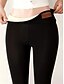baratos Leggings forradas de fleece-Mulheres Leggings Ativo Férias Moda Comprimento total Cintura Alta Côr Sólida Respirabilidade Macio Confortável Com Stretch Vinho Azul marinho Preto Cinzento Primavera Outono Inverno Normal