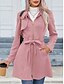 voordelige Winterjassen-Dames Vrijetijdsjas Houd Warm Comfortabel Veters Vetoketju Zak Casual Effen Vakantie Straat Casual Alledaagse kleding Rits Lang Opstaand Slank Lange mouw bovenkleding Zwart Blozend Roze Groen Lente