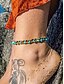 voordelige Damesarmband-Turquoise enkelbandset met kralen voor dames - enkelband in bohemian-stijl met dubbele streng en versieringen van legering en edelstenen, perfect voor strand, poolparty&#039;s en zomermode