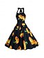 ieftine Rochie de Halloween-Halloween Pentru femei Rochii Midi Rochie A line Vacanță Casual Zilnic Concediu Fit regulat Dovleac SPIDER Fără manșon Gâtul halter Galben Închis Negru Galben Portocaliu Vară Primăvară Toamnă