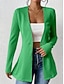 abordables Blazers y Trajes-Mujer chaqueta Cómodo Transpirable Botones Estilo de Oficina Casual Plano Oficina Calle Casual Ropa Cotidiana Botonadura Simple Regular Escote en Pico Ajuste regular Manga Larga Ropa de calle Negro