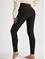 baratos Leggings forradas de fleece-Mulheres Leggings Ativo Férias Moda Comprimento total Cintura Alta Côr Sólida Respirabilidade Macio Confortável Com Stretch Vinho Azul marinho Preto Cinzento Primavera Outono Inverno Normal
