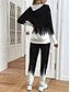 billige Sweatsuits for kvinner-damesett med to deler aktiv hverdagsgenser med hettegenser treningsdress buksesett langermet rund hals hettegenser ombre blomstrete snøring trykk utendørs avslappet svart hvit høst normal passform