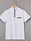economico Polo Classico da Uomo-Per uomo Magliette Polo a Nido d'Ape Polo con zip Casuale Ferie Zip a un quarto Manica Corta Moda Essenziale Semplice Zip a un quarto Estate Primavera Vestibilità regolare Nero Bianco Blu marino
