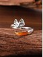 abordables Bagues pour femmes-Bague ajustable en alliage pour femme, motif renard – anneau ouvert en forme d&#039;animal mignon avec accent ambré pour filles et femmes, idéal pour un usage quotidien, comme cadeau ou pour une tenue décontractée.