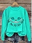 abordables Sweatshirt et Hoodie d&#039;Halloween-Femmes Sweatshirt Pull Graphique Animal Lettre Mode Occasionnel manche longue Col ras du cou Hauts Réguliers Rue Tenue Quotidienne Occasionnel Imprimé Noir Vert Claire Orange Automne Hiver