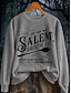 abordables Sweatshirt et Hoodie d&#039;Halloween-Femmes Sweatshirt Pull Graphique Lettre Halloween Mode Occasionnel manche longue Col ras du cou Hauts Réguliers Rue Tenue Quotidienne Occasionnel Imprimé Noir Orange Gris Automne Hiver