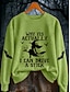 economico Felpa e Hoodie di Halloween-Per donna Felpa Pullover Grafico Lettera Halloween Moda Casual Manica Lunga Girocollo Top Regolari Streetwear Abbigliamento Quotidiano Casuale Stampato Nero Rosso Viola Verde Autunno Inverno