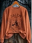 tanie Halloween bluza i hoodie-Damskie Bluza z kapturem Graficzny Litera Halloween Moda Codzienny Długi rękaw Półgolf Zwykłe topy Ulica Na co dzień Codzienny Nadruk Czarny Pomarańczowy Jasnoszary Jesień Zima