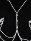 abordables Collar de mujer-Cadena corporal de plata con esmeralda y cristal para mujer: elegante joya de escote pronunciado para bodas, fiestas nocturnas, vacaciones en la playa y ocasiones especiales.