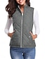 voordelige Donsvesten-Dames Vest Straat Casual Casual / Dagelijks Herfst Winter jas Normale pasvorm Hedendaags Stijlvol Casual Jacks Mouwloos Effen Kleur Met zakken Licht Blauw bordeaux Zee blauw