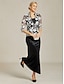 preiswerte Blusenanzüge für Damen-Damen Elegante Oberteile Spitzentops Blumen Elegant Vintage Hoher Ausschnitt Schwarz Sommer Frühling Herbst
