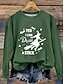 abordables Sweatshirt et Hoodie d&#039;Halloween-Femmes Sweatshirt Pull Graphique Lettre Halloween Mode Occasionnel manche longue Col ras du cou Hauts Réguliers Rue Tenue Quotidienne Occasionnel Imprimé Noir Orange Vert Automne Hiver