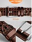 cheap Men&#039;s Belts-Men&#039;s Genuine Leather Braided Belt – Classic Woven Design with Polished Buckle, Durable and Adjustable Waist Accessory for Casual, Business and Golf Outfits