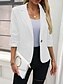 cheap Blazers &amp; Suits-Women&#039;s Blazer Comfortable Breathable Pocket Buttons Casual Plain Office Street Casual Daily Wear Single Breasted Regular Turndown Regular Fit Long Sleeve Outerwear Black White Navy Blue Summer Spring