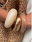abordables Pulsera de mujer-Brazaletes gruesos de resina y metal para mujer: pulseras llamativas para mujer, estilo minimalista retro, ideales para fiestas, uso diario y atuendos casuales.