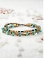 voordelige Damesarmband-Turquoise enkelbandset met kralen voor dames - enkelband in bohemian-stijl met dubbele streng en versieringen van legering en edelstenen, perfect voor strand, poolparty&#039;s en zomermode