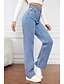 voordelige wijde pijpen en hoge taille-Dames Breed Been Chinese Modieus Streetwear Casual Volledige lengte Hoge taille Effen Kleur Zak Comfortabel Zacht Inelastisch Buiten Straat Zwart donkergrijs Diep Blauw Lichtblauw Zomer Herfst