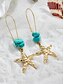 abordables Boucle d&amp;#39;oreille pour femme-Boucles d&#039;oreilles pendantes en or pour femmes, étoiles de mer – bijoux de plage bohème en pierre turquoise pour les vacances d&#039;été, les fêtes sur le thème de l&#039;océan et les tenues de villégiature
