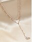 abordables Collar de mujer-Collar con colgante de perlas en capas para mujer: elegante cadena de aleación en tono dorado con detalles de perlas de imitación para eventos formales, bodas y fiestas nocturnas.
