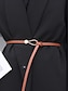 abordables Ceinture pour femme-Ceinture fine en cuir synthétique pour femme – Ceinture ajustable avec anneau et boucle à boule dorée, style minimaliste pour robes, blazers et manteaux, parfaite pour le travail, les rendez-vous galants et les tenues de fête