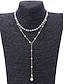 abordables Collar de mujer-Collar con colgante de perlas en capas para mujer: elegante cadena de aleación en tono dorado con detalles de perlas de imitación para eventos formales, bodas y fiestas nocturnas.