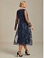 abordables Blazers et Costumes-veste femme manteau blazer dentelle brodée paillettes élégant floral formel anniversaire mariage invité cocktail fête ouvert devant long col rond coupe régulière manches longues vêtements d&#039;extérieur