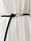 abordables Ceinture pour femme-Ceinture fine en cuir synthétique pour femme – Ceinture ajustable avec anneau et boucle à boule dorée, style minimaliste pour robes, blazers et manteaux, parfaite pour le travail, les rendez-vous galants et les tenues de fête