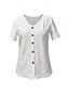 abordables Hauts en dentelle-Femmes Chemise ajourée Haut à œillets Boutons Quotidien Manche Courte Col en V Hauts Réguliers Occasionnel Quotidien Plage Vert cendré Noir Blanche Rose Claire Bleu Ciel Été