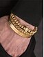 economico Gioielli da uomo-set di bracciali da uomo in acciaio inossidabile dorato: bracciale a 3 pezzi con corona di perline, polsino intrecciato e bracciale con numeri romani per abiti alla moda, feste e occasioni speciali