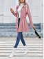 voordelige Winterjassen-Dames Vrijetijdsjas Houd Warm Comfortabel Veters Vetoketju Zak Casual Effen Vakantie Straat Casual Alledaagse kleding Rits Lang Opstaand Slank Lange mouw bovenkleding Zwart Blozend Roze Groen Lente